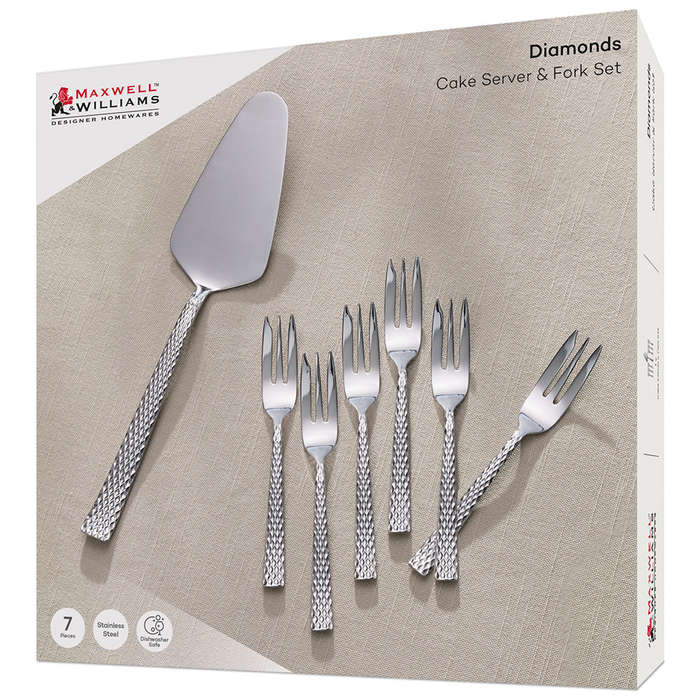 Diamonds Cake Fork & Server Set, 7pc