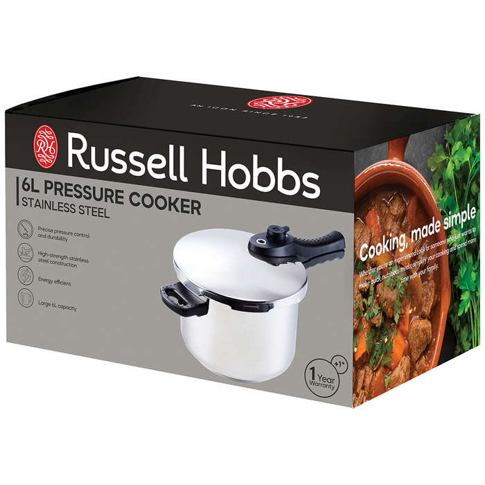 Stainless Steel Pressure Cooker, 6L