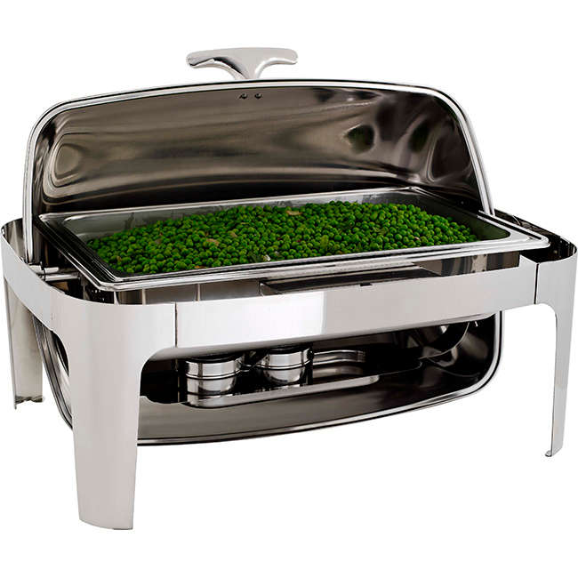 Global Rectangular Roll Top Chafing Dish, 7.5L