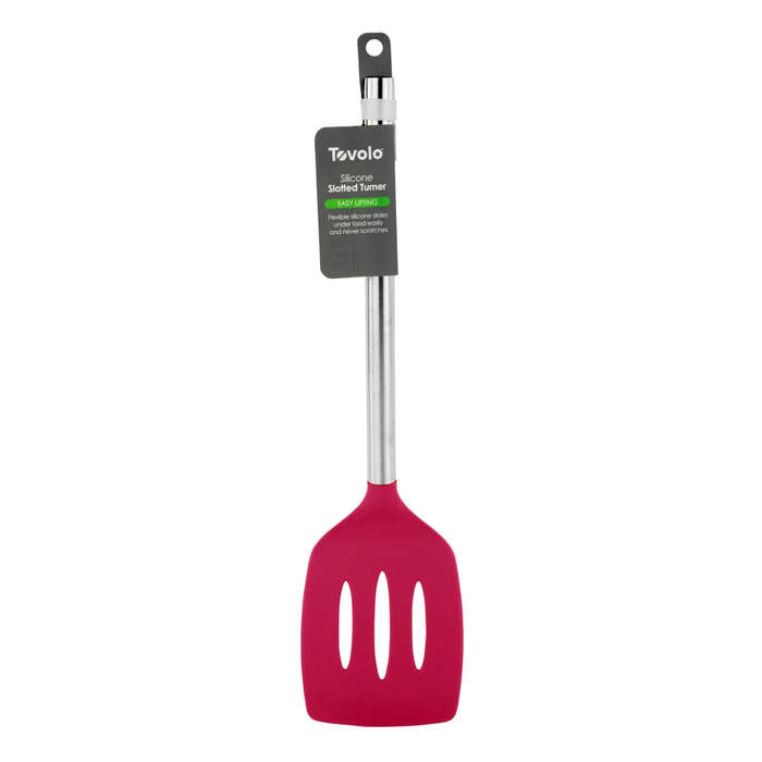 Silicone Slotted Turner with Stainless Steel Handle