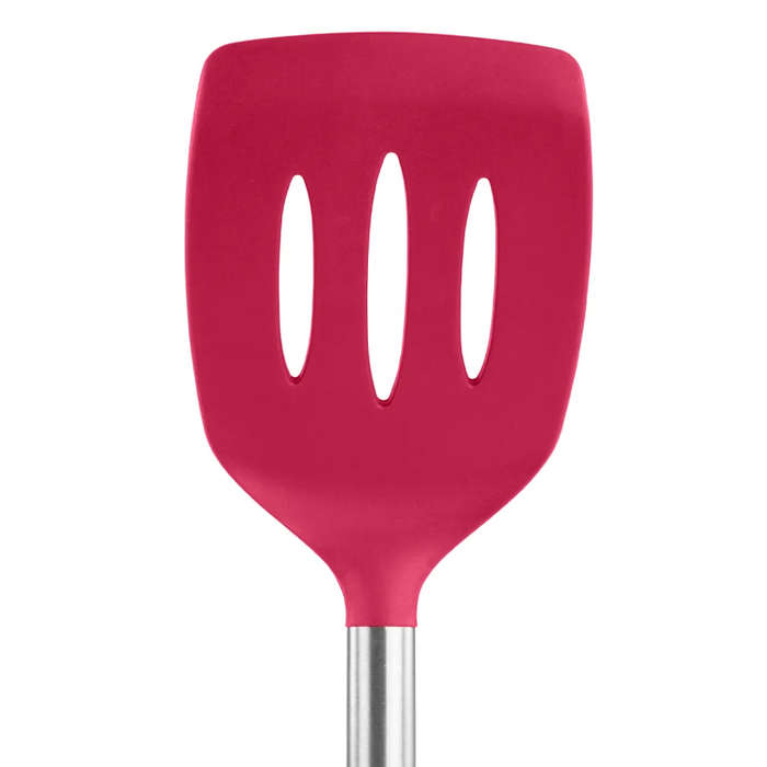 Silicone Slotted Turner with Stainless Steel Handle