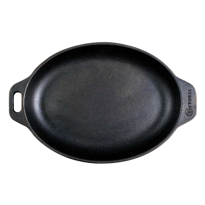 Enamelled Oval Serving Cast Iron Griddle