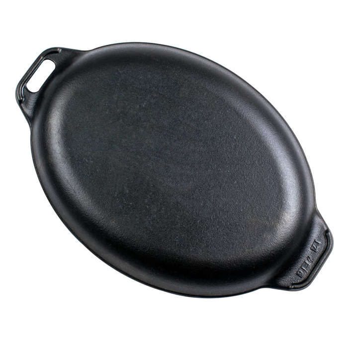 Enamelled Oval Serving Cast Iron Griddle