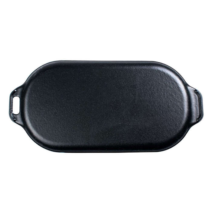 Enamelled Oval Serving Cast Iron Griddle