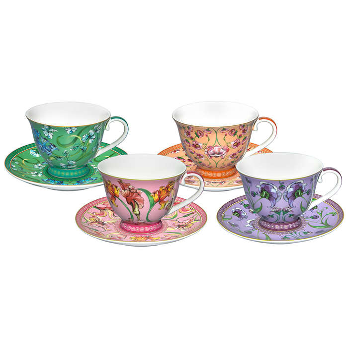 Mystique 230ml Cup & Saucer, Set Of 4