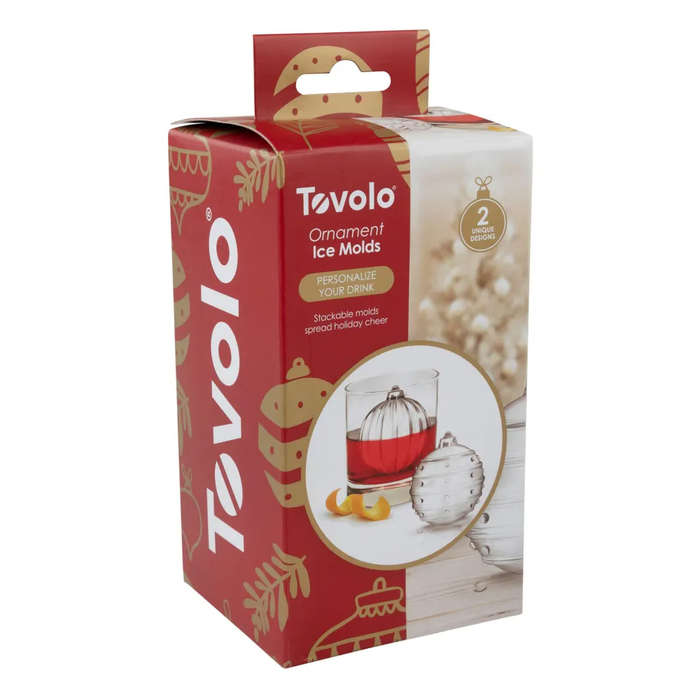 Dots & Stripes Festive Ornament Ice Moulds, Set of 2