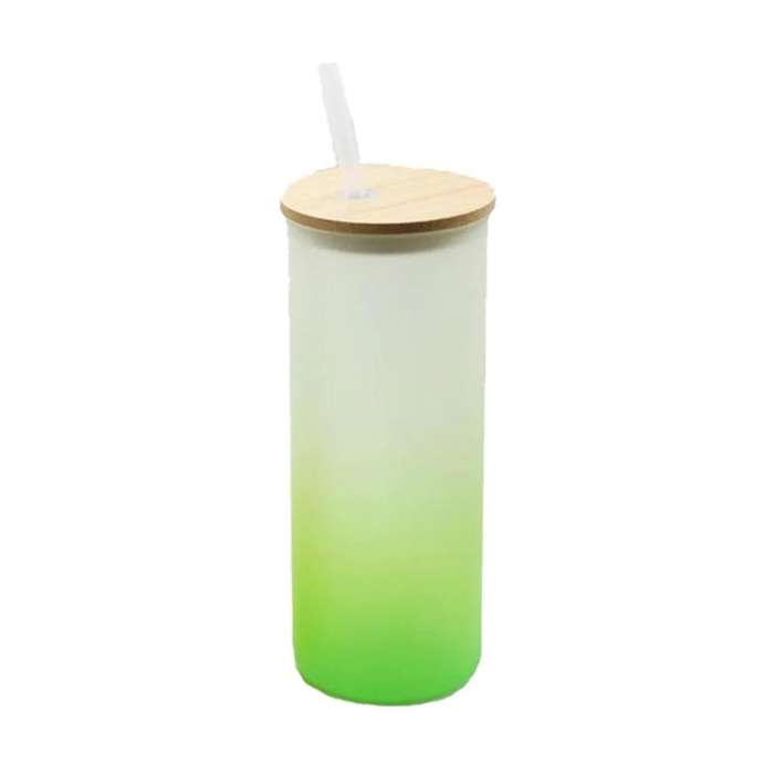 Medium Tumbler With Straw Frosted  - Green