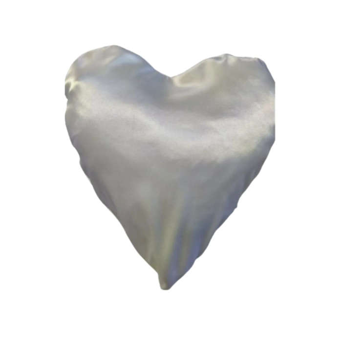 Scatter Cushion Cover - Silk - Heart Shape - White