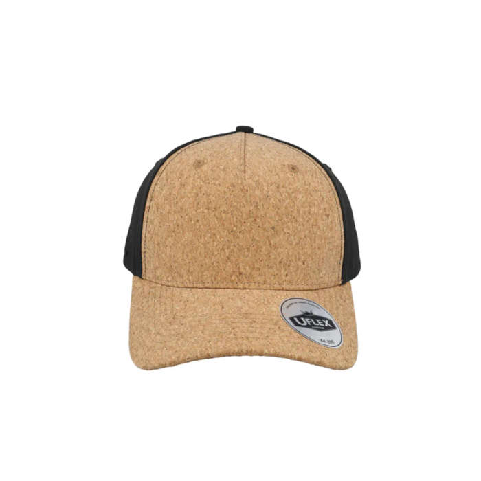 5 Panel Cap - Black - Cork Front