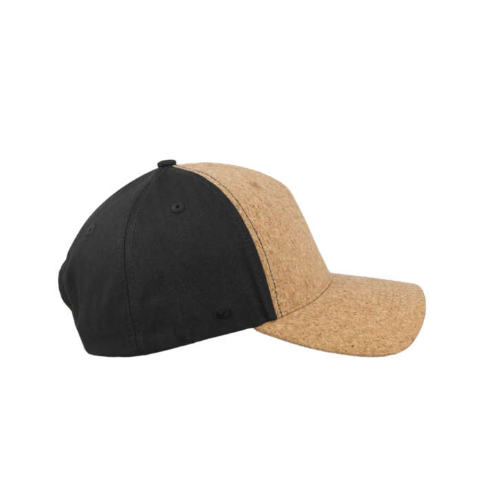5 Panel Cap - Black - Cork Front