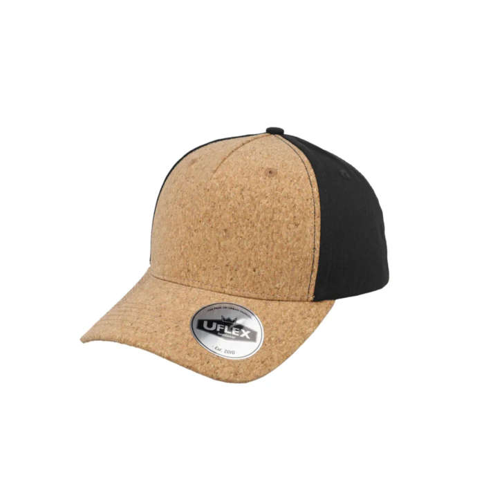 5 Panel Cap - Black - Cork Front