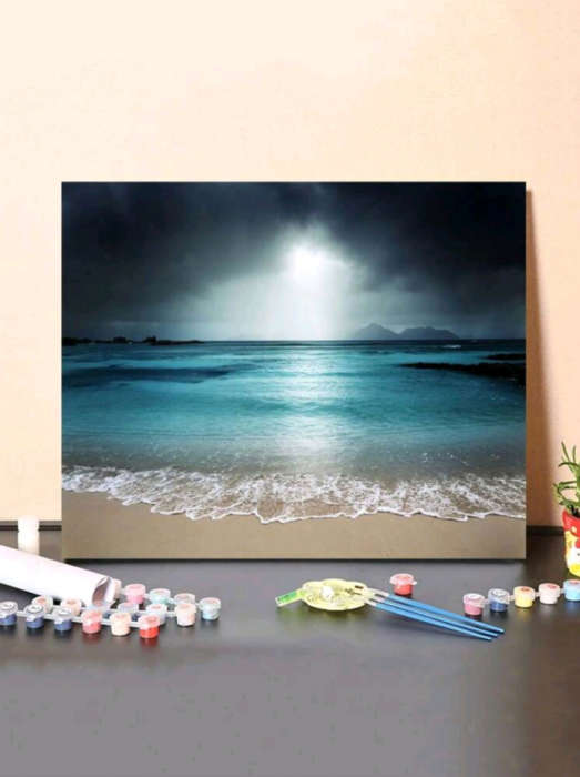 Paint by Numbers: Beach Scene & Dark Skies