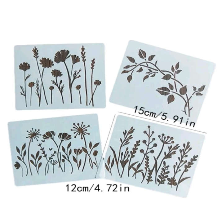 PVC Stencil: 12pc Flower Detail