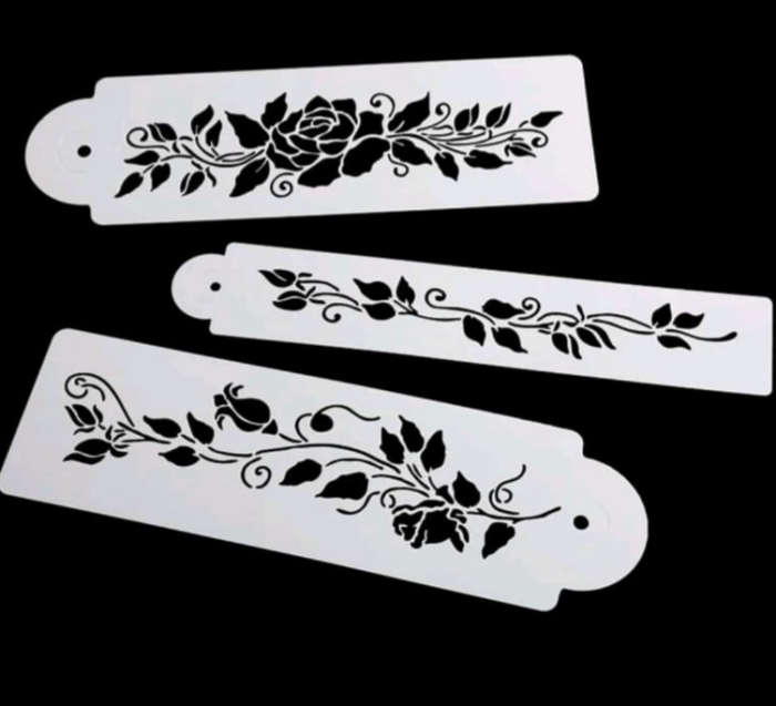 PVC Stencil: 3pc Flower Drawing Stencil