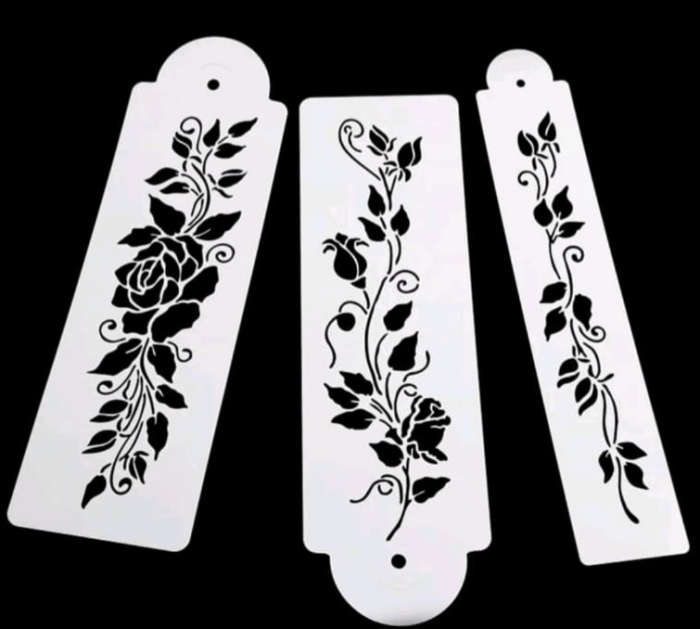 PVC Stencil: 3pc Flower Drawing Stencil