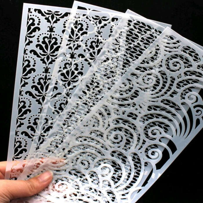 PVC Stencil: 4pc Vintage Out Drawing