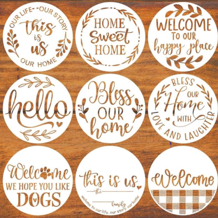 PVC Stencil: 9pc Welcome Stencils