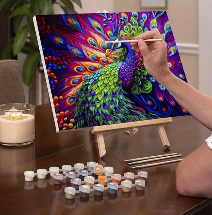 Paint by Numbers: Colourful Peacock