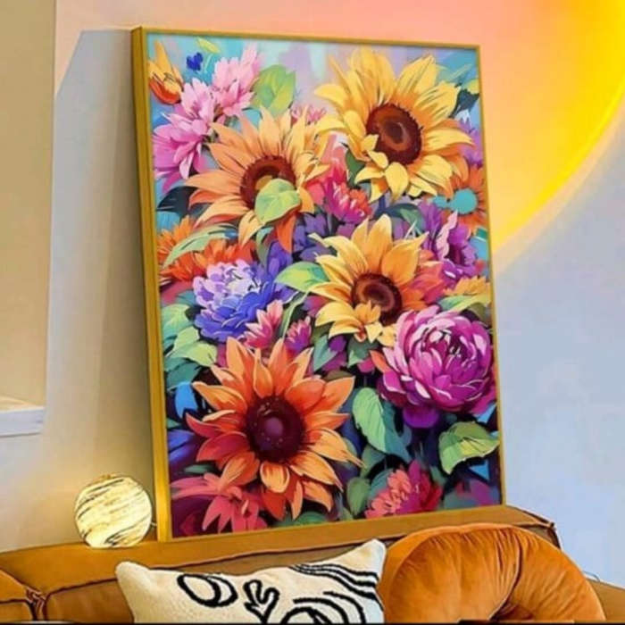 Cross-Stitching: Pretty Sunflowers