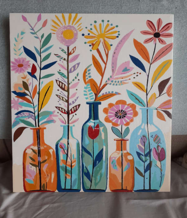 Paint by Numbers: Flowers in Coloured Jars
