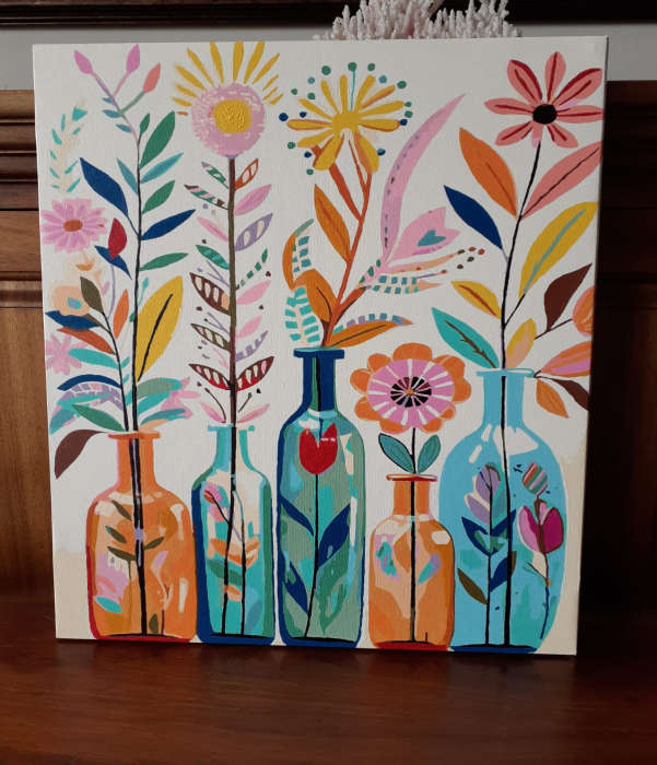 Paint by Numbers: Flowers in Coloured Jars