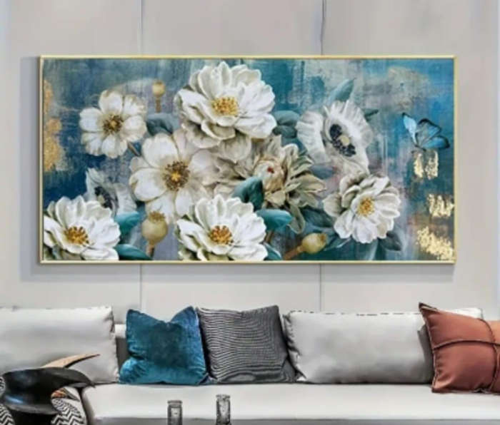 Diamond Dotting: Flowers & Teal Background