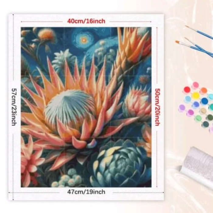 Paint by Numbers: Modern Protea Design