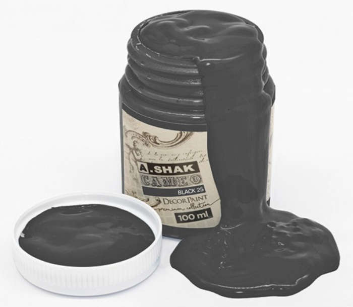 Cameo Water-Based Paint - Matt Black No:25