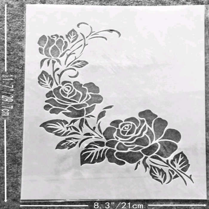 PVC Stencil: 1pc Rose Design