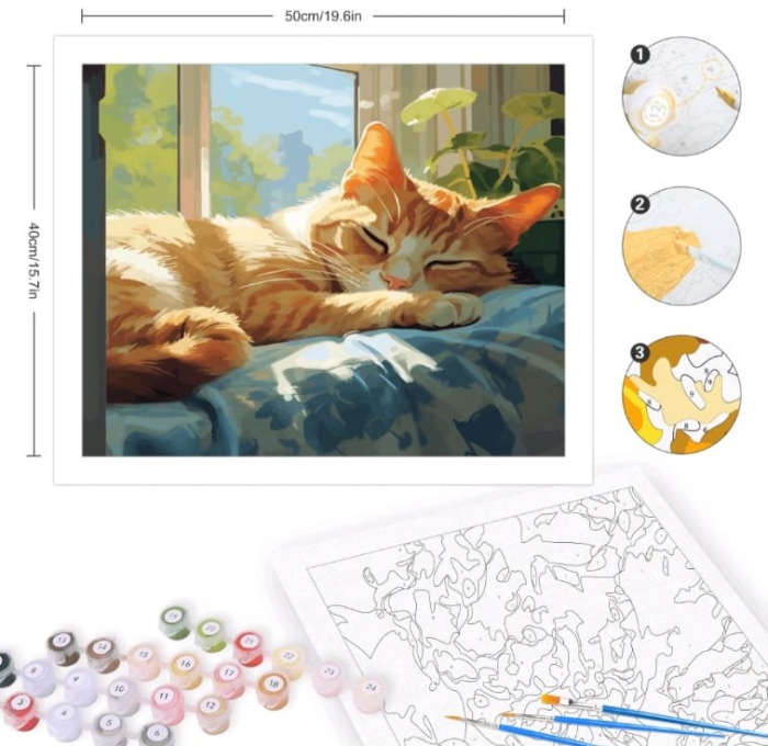 Paint by Numbers: Sleeping Cat