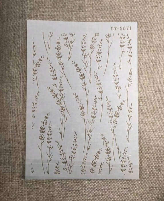 PVC Stencil: 1pc A4 Lavender Pattern