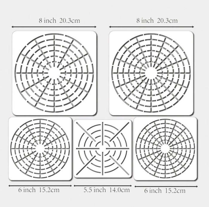 PVC Stencil: 5pc Mandala Dotting