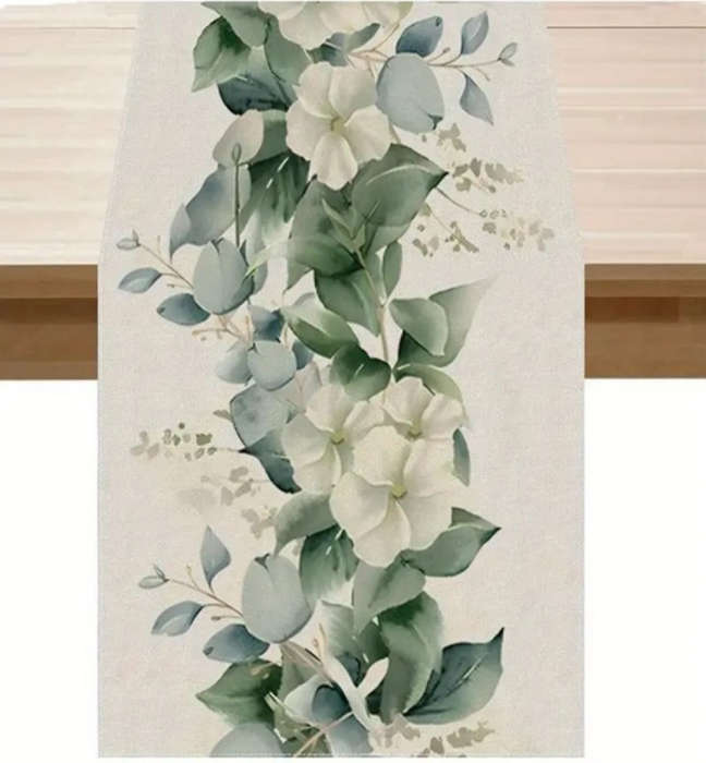 Table Runner - Eucalytus Leaves