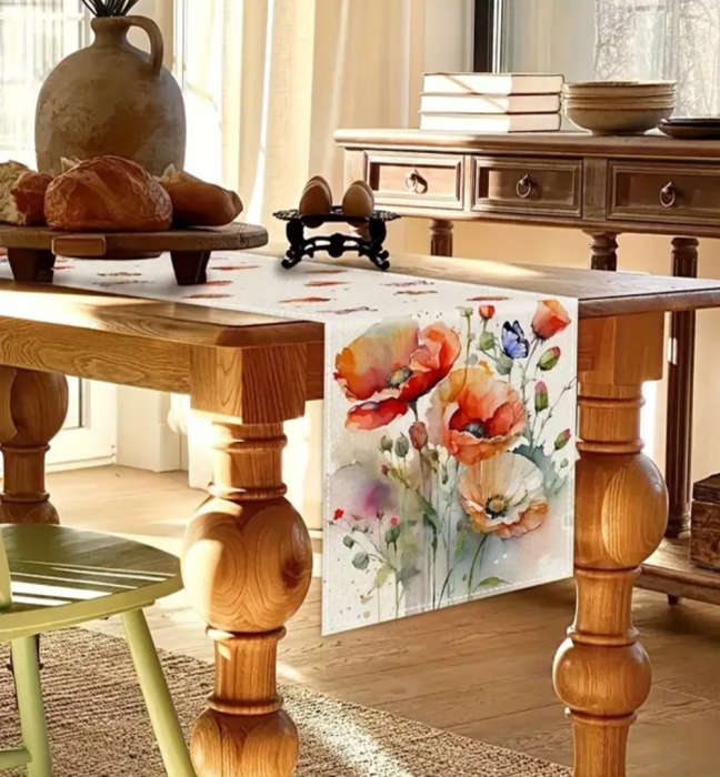Table Runner - Orange Flowers