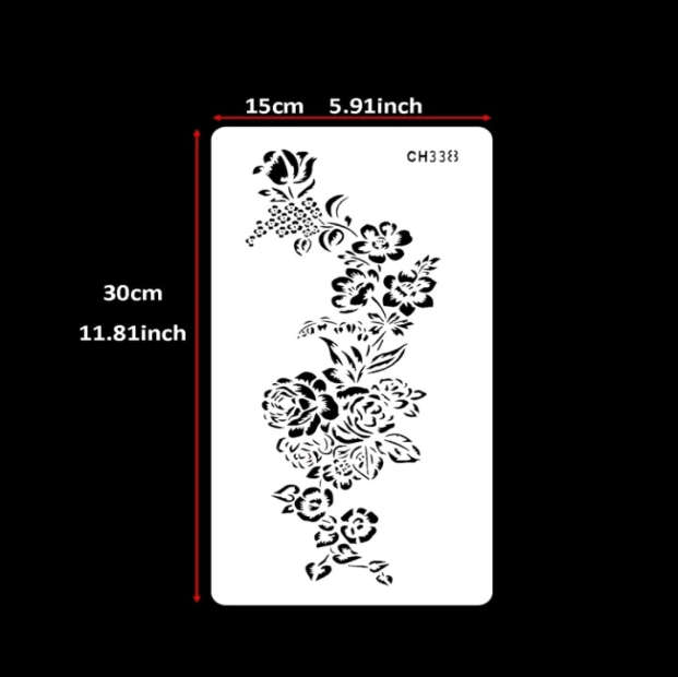 PVC Stencil: 1pc Mixed Flowers