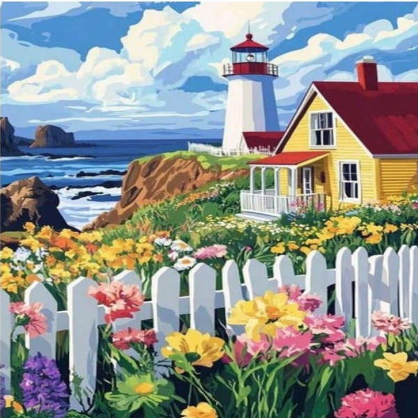 Paint by Numbers: Seaside House