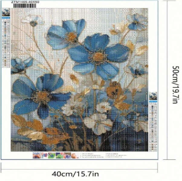 Diamond Dotting:  Blue Cosmos