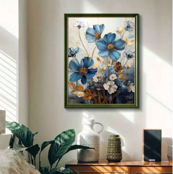 Diamond Dotting:  Blue Cosmos