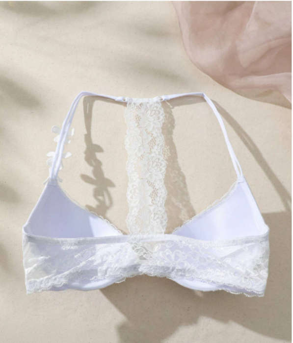 White Lace Halter Neck Bra