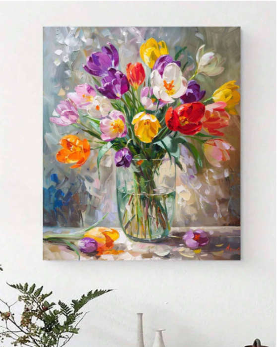 Paint by Numbers: Colourful Flowers in a Jar