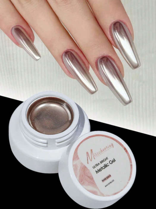 Rose Gold Metallic Gel Nail Polish