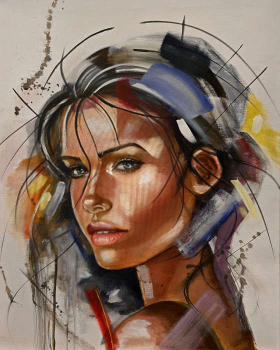 A Confident Woman Acrylic Painting by Cindy Wykerd