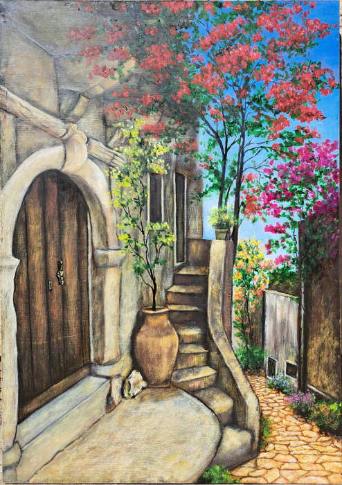Where the Flowers Lead Original Oil Painting by Lizelle van tonder