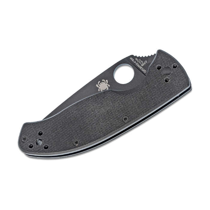 SPYDERCO TENACIOUS PLAIN BLACK BLADE G10 HANDLES-C122GBBKP