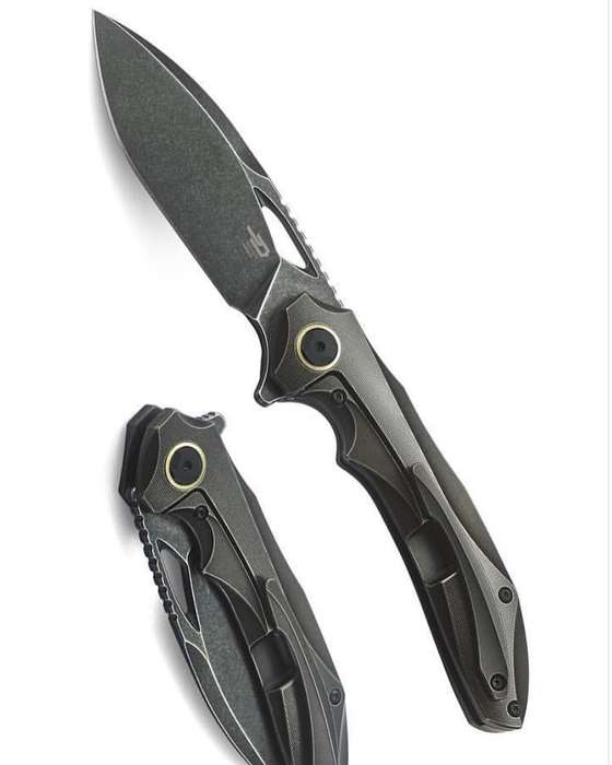 BESTECH Kombou ESKRA Left Handed Knife - Black Ti - T1813L-A