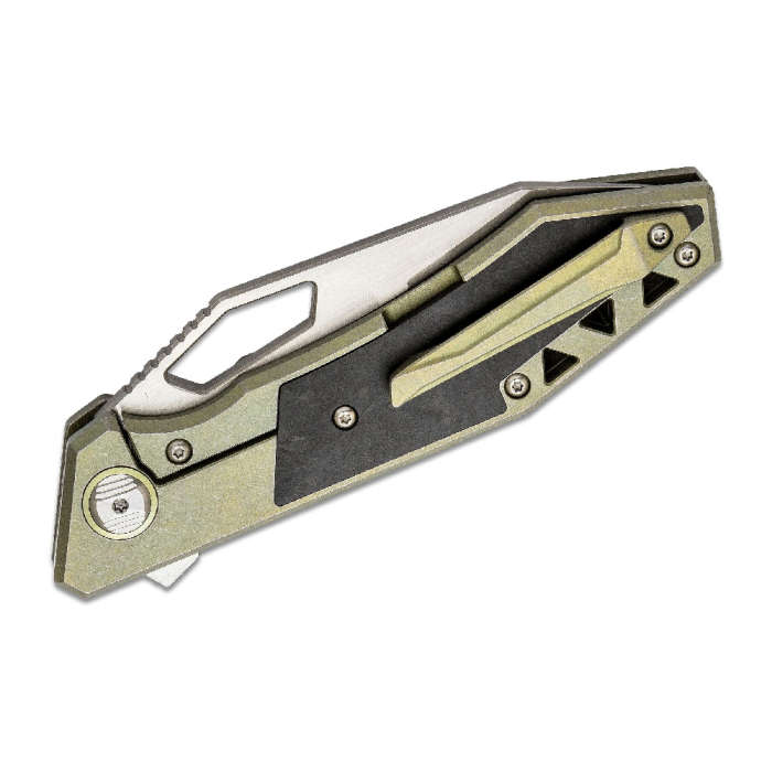 BESTECH Knives Fractal Frame Lock Flipper Knife Green BT1907B