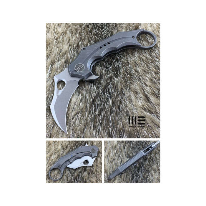 We Knife Grey TI Handle Stonewash Blade S35VN Blade- 708D