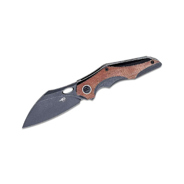 BESTECH BT2105E Nogard Titanium and Natural Canvas Micarta Handle