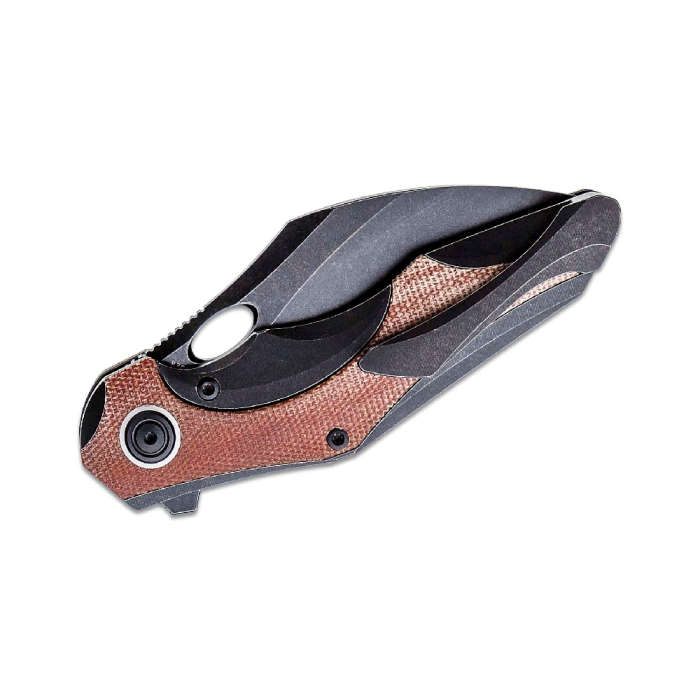BESTECH BT2105E Nogard Titanium and Natural Canvas Micarta Handle