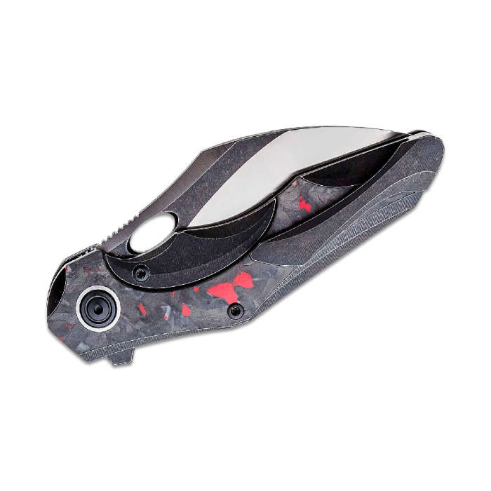 BESTECH Nogard Black Titanium and Red Marbled Carbon Fibre Handle - BT2105D